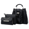 3 pcs Women's Beautiful PU Leather Shoulder Bag Black