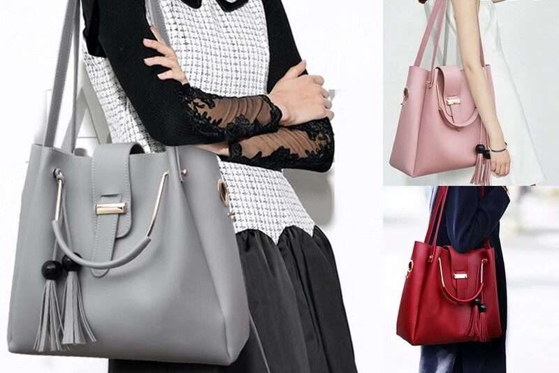 3 pcs Women's Beautiful PU Leather Shoulder Bag