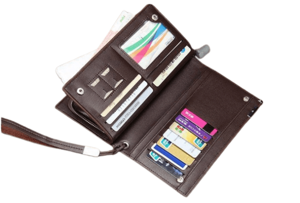Men Leather Bifold Log Wallet