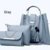 Women’s PU Leather Shoulder Bag 3 Piece Set