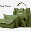 Women’s PU Leather Shoulder Bag 3 Piece Set