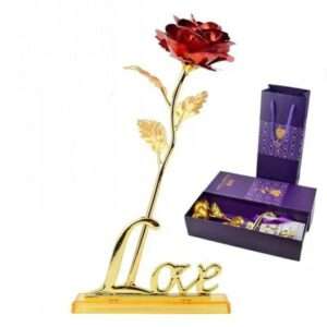 Gold Plated Rose (with Love Holder Box) - Festival Gift