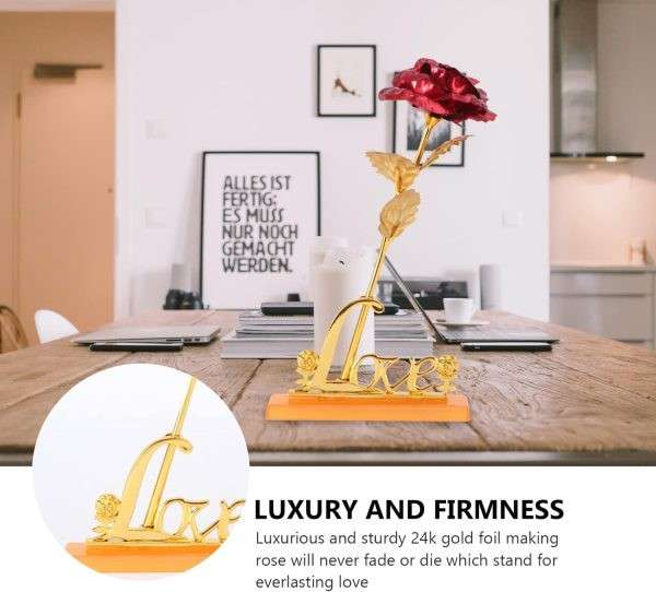 Gold Plated Rose (with Love Holder Box) - Festival Gift