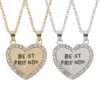 Heart Shaped Crystal Best Friends Couple Necklace