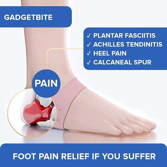 Pair of Anti-Crack Silicone Heel Protectors for Pain Relief 