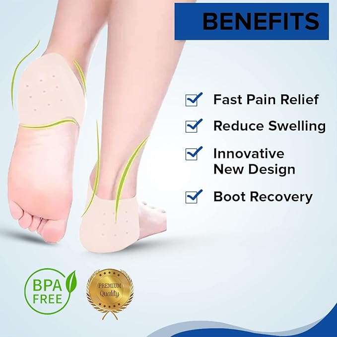 Pair of Anti-Crack Silicone Heel Protectors for Pain Relief 