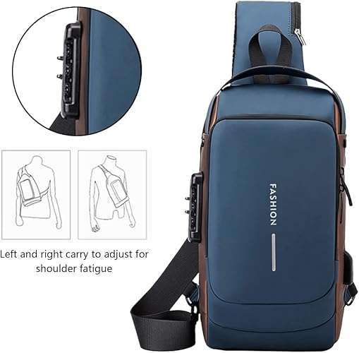 Waterproof Anti-Theft USB Charging Crossbody Chest Bag 