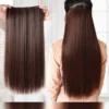 Sleek Straight Clip-In Hair Extensions with 5 Clips