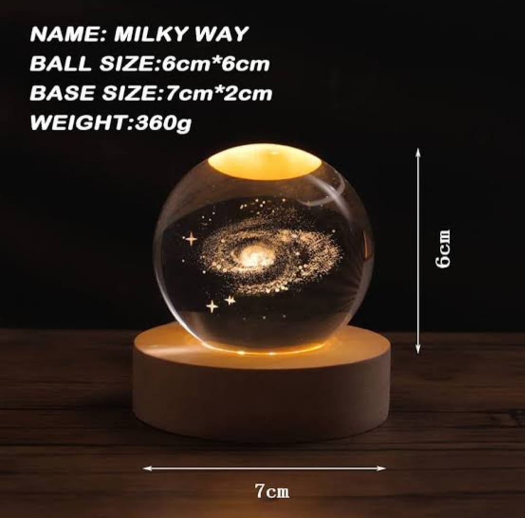 3D Galaxy Crystal Ball Night Light 