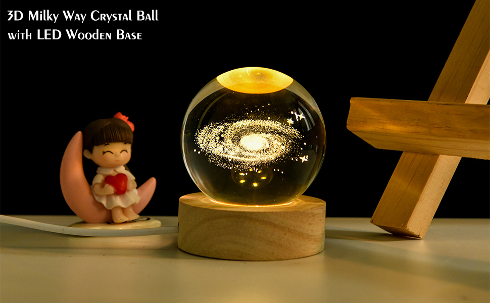 3D Galaxy Crystal Ball Night Light 