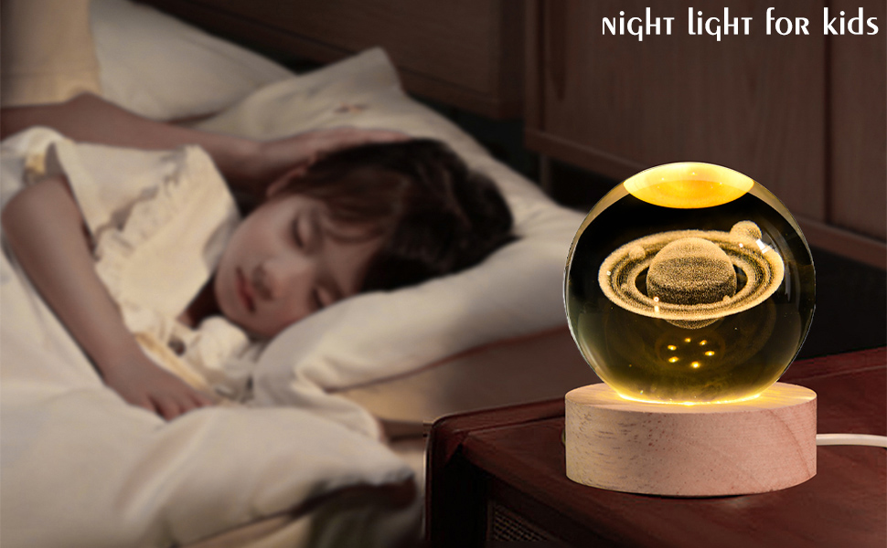 3D Galaxy Crystal Ball Night Light 