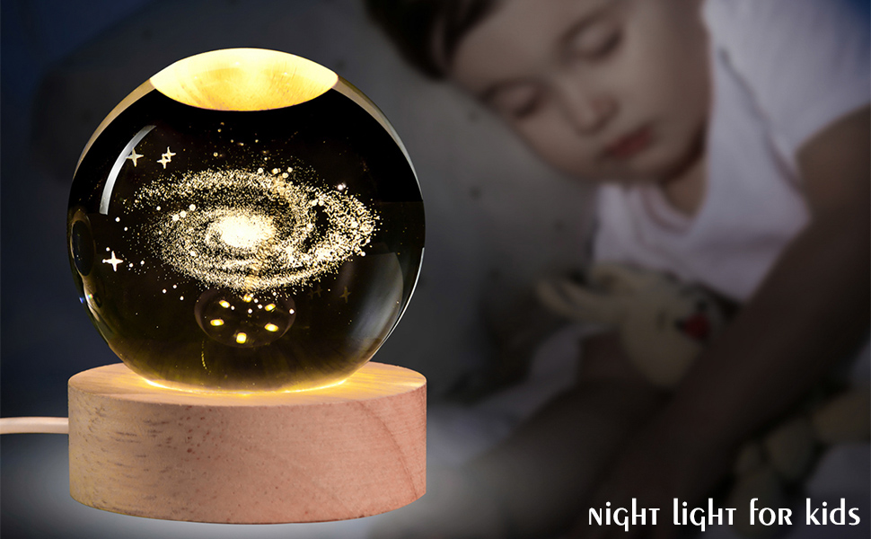 3D Galaxy Crystal Ball Night Light 