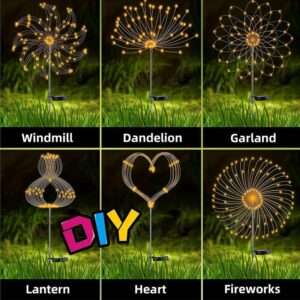 LED Solar Firework Fairy Lights for Garden 