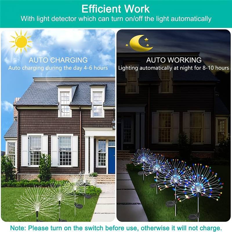 LED Solar Firework Fairy Lights for Garden 