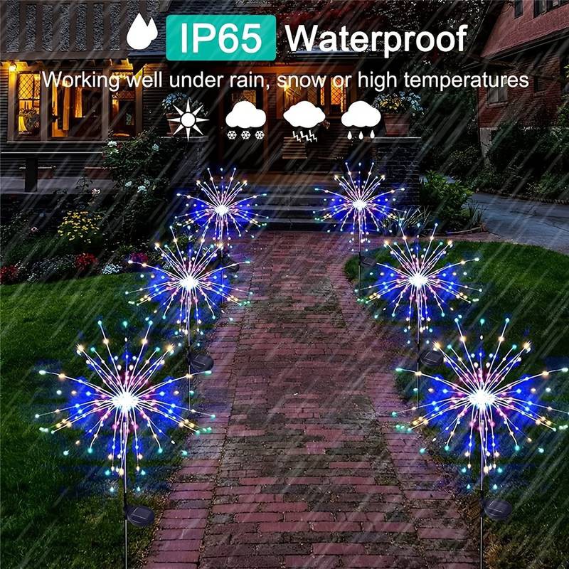 LED Solar Firework Fairy Lights for Garden 