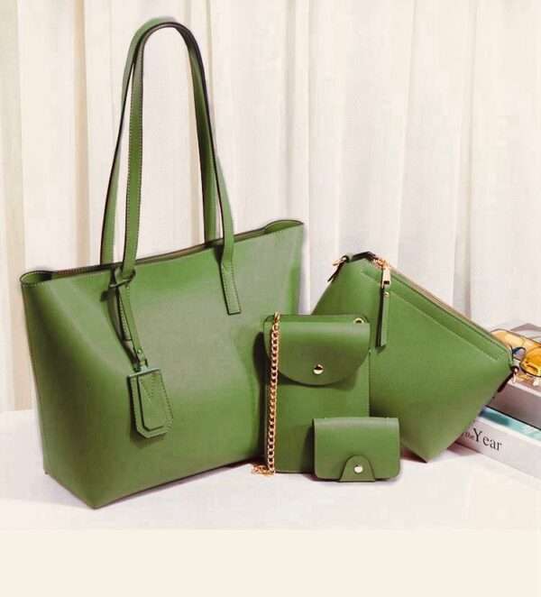 Synthetic Liza Leather 4 pcs Tote Bag Set