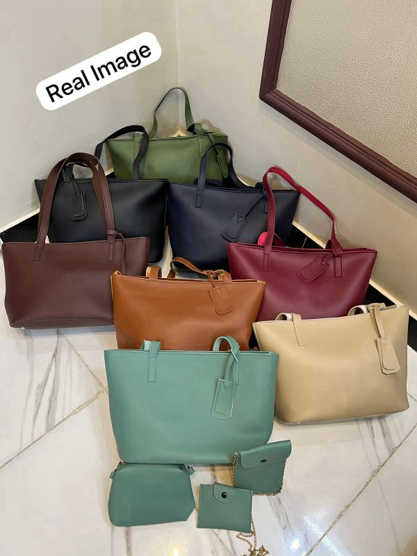 Synthetic Liza Leather 4 pcs Tote Bag Set 