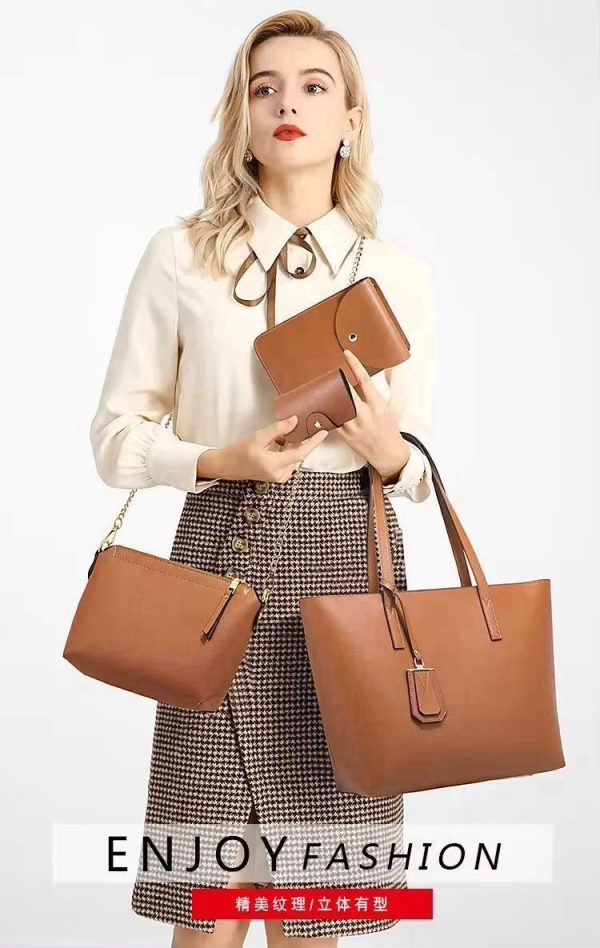 Synthetic Liza Leather 4 pcs Tote Bag Set 