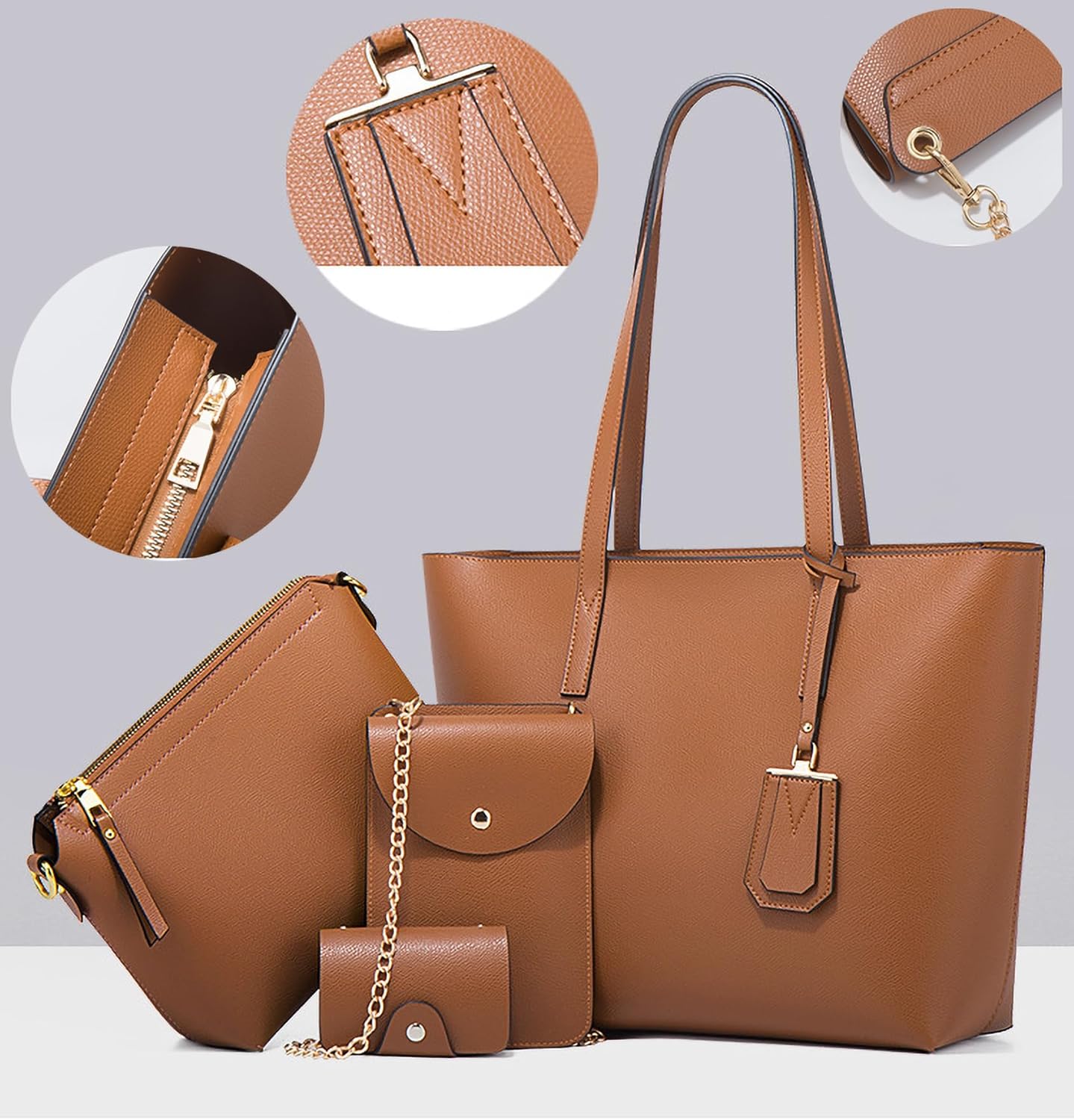 vSynthetic Liza Leather 4 pcs Tote Bag Set