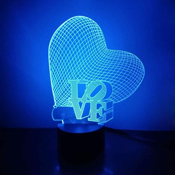 3D Love Heart LED Lamp