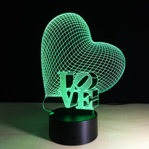 3D Love Heart LED Lamp