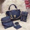 5 Pcs Women’s Pu Leather Hand Bag Wallet Set