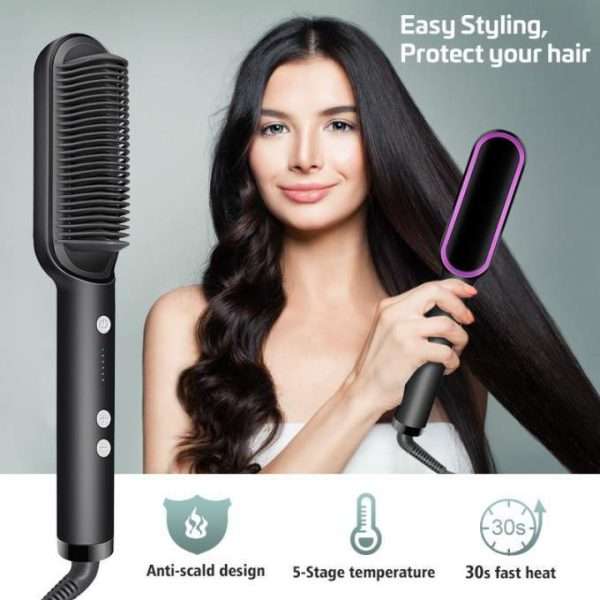 HQT-909B Electric Hair Straightening Brush 