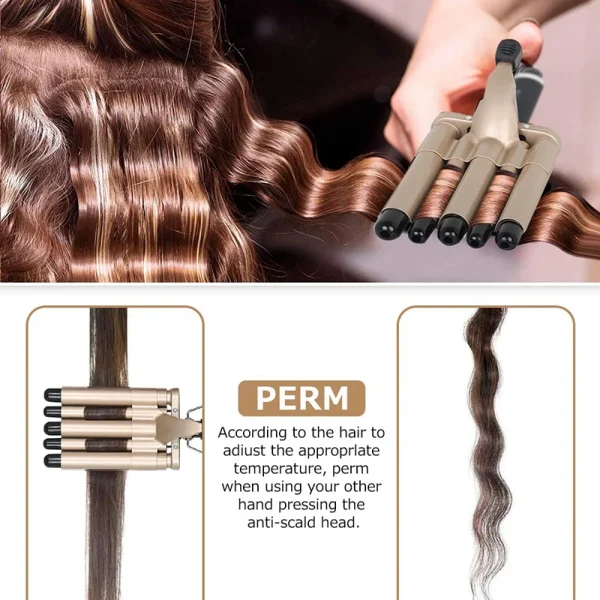 MO-6003 5-Tube Hair Curler & Straightener 