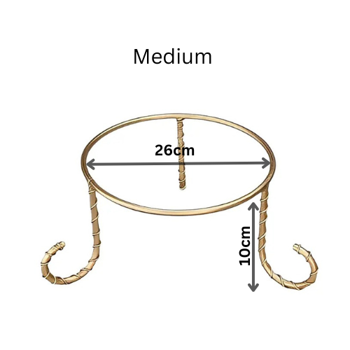 Elegant Gold Metal Turkish Platter Serving Stand