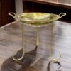 Elegant Gold Metal Turkish Platter Serving Stand